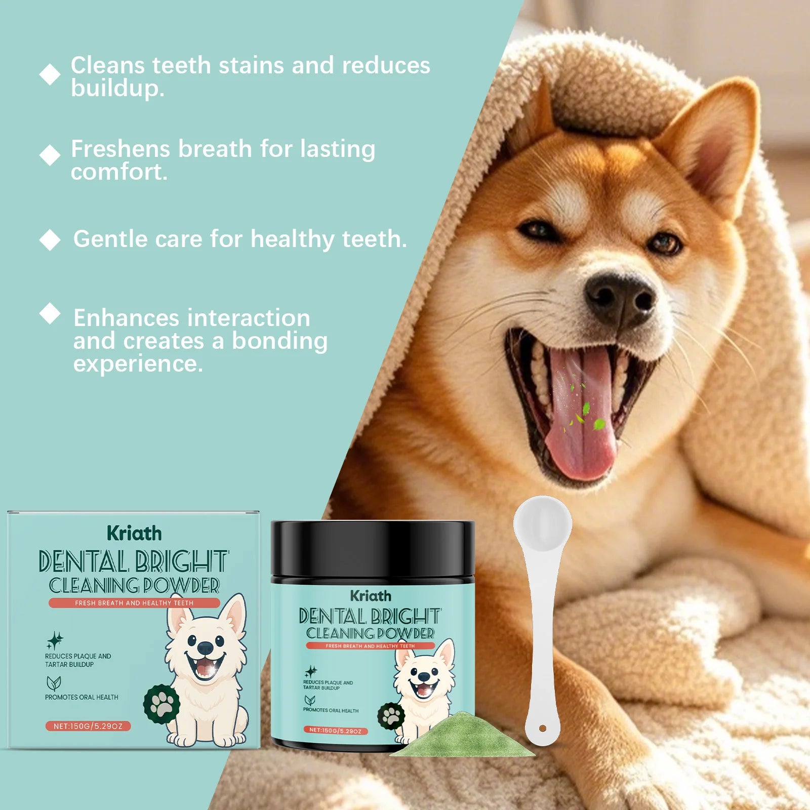 Dog Tooth Cleaning Powder Removing teeth Surface Stains Reduce Dental Care