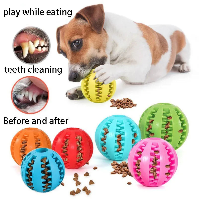 Rubber Pet Dog Toys Dog Chew Toys Tooth Cleaning Treat Ball Extra-tough Ball