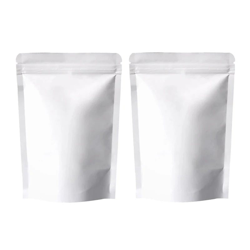 Customized Dried Fruit Candy Tea Gift White Kraft Paper Bags Stand Up Zip Lock